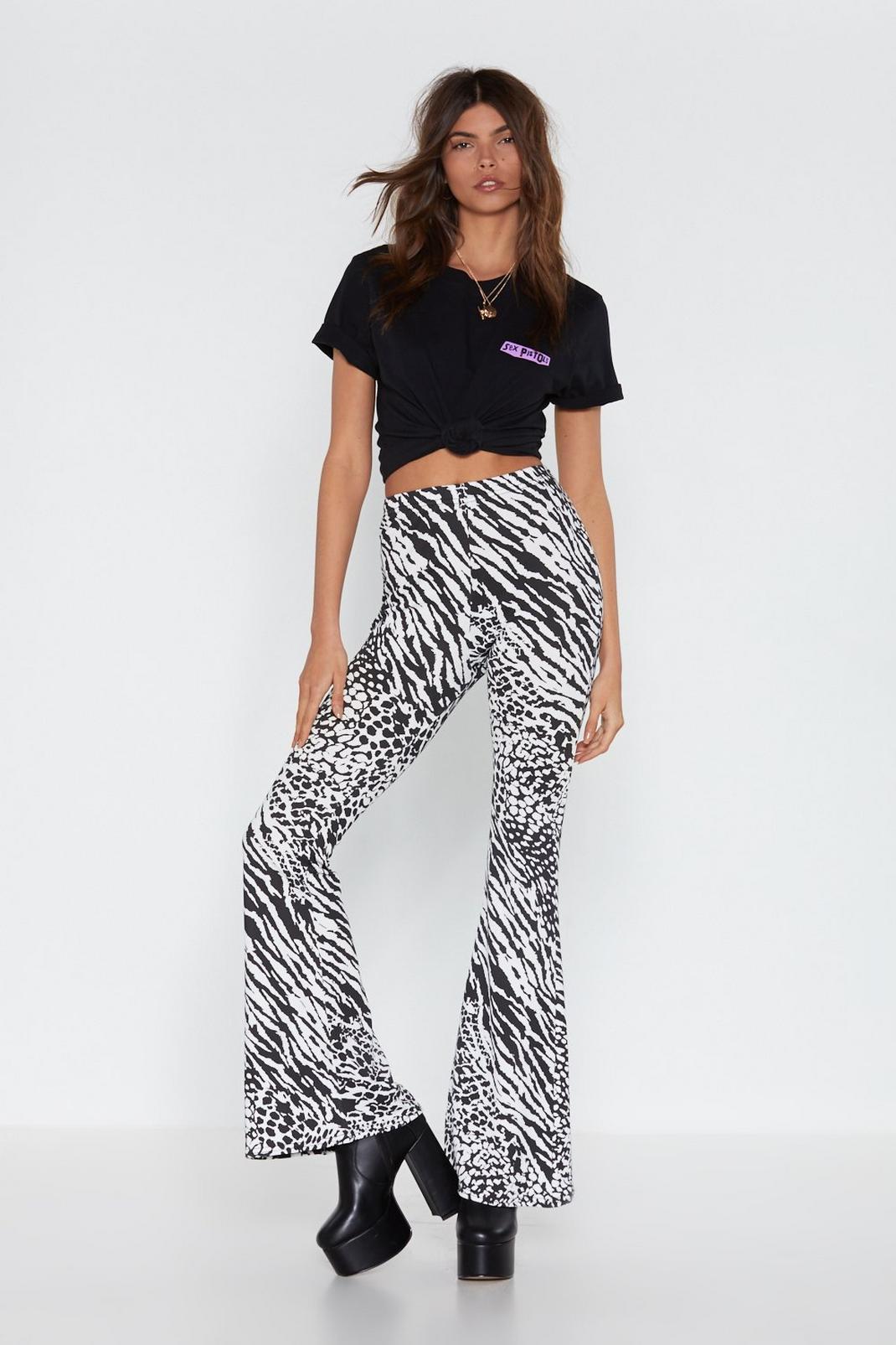 Animal Attraction High-Waisted Flare Pants image number 1