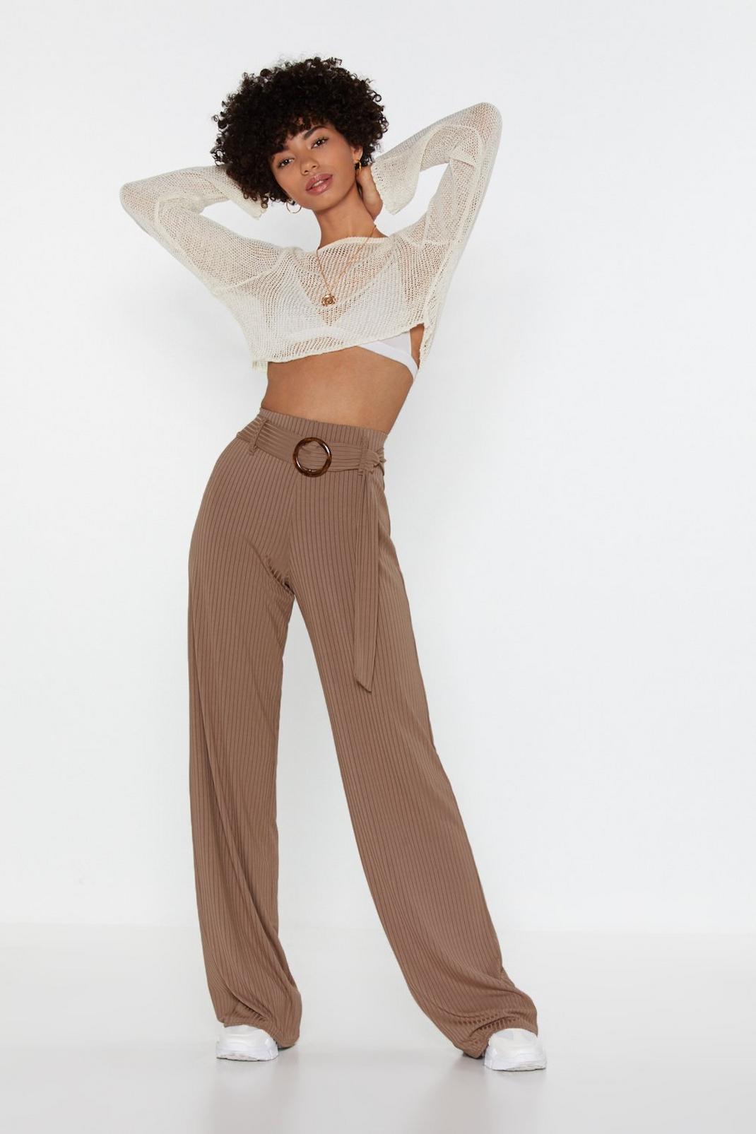Ribs on These Wide-Leg Pants image number 1