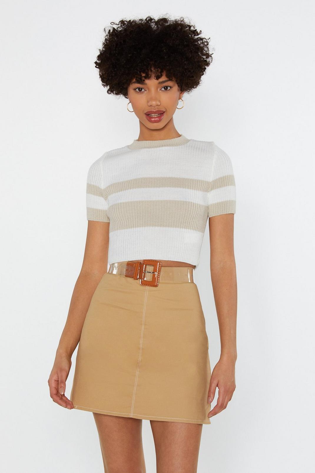 Knits Just Right Striped Crop Top image number 1