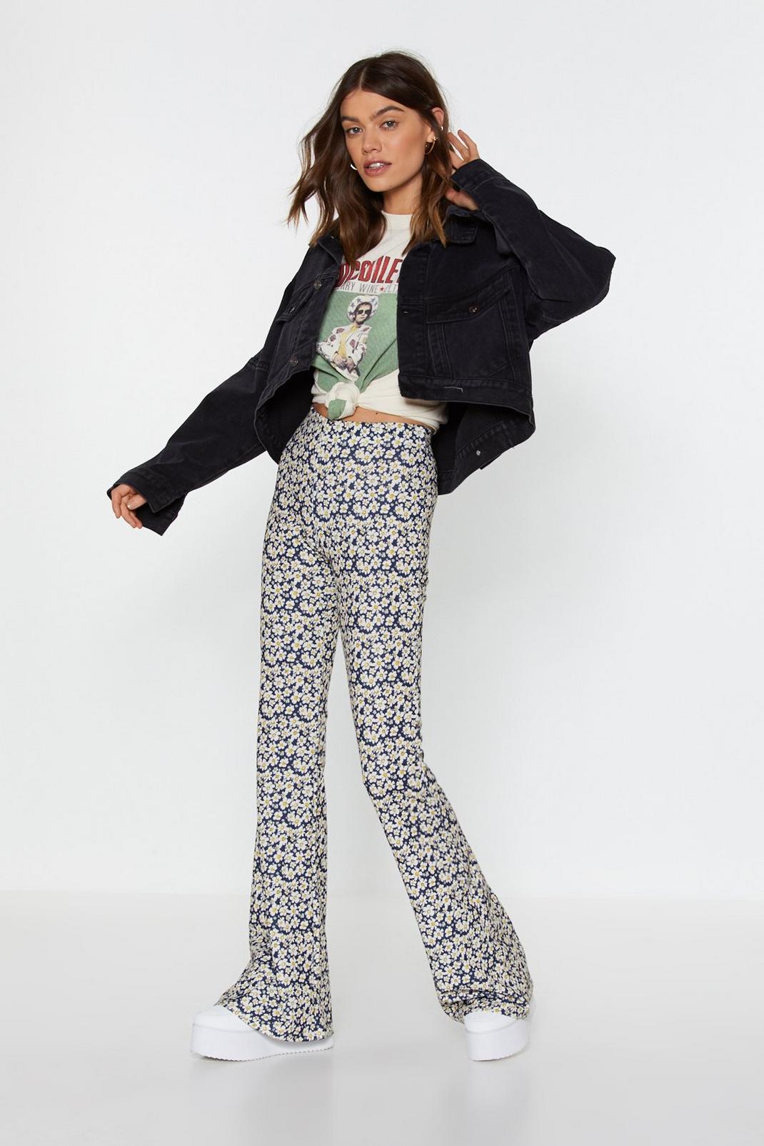 What Springs to Mind High-Waisted Flare Pants image number 1
