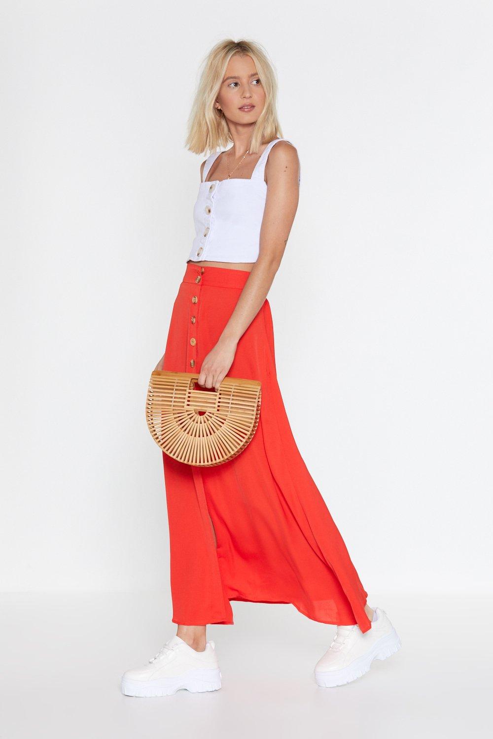 button down skirt maxi