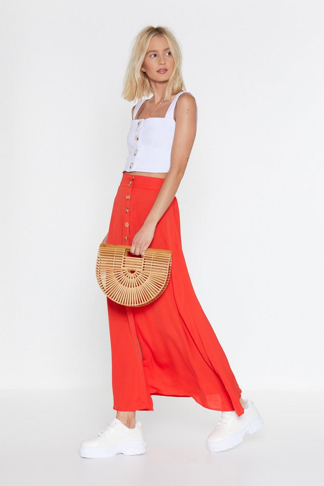 Tumbling Down Button-Down Maxi Skirt image number 1