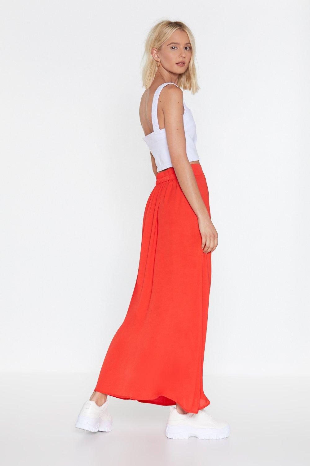 Tumbling Down Button Down Maxi Skirt