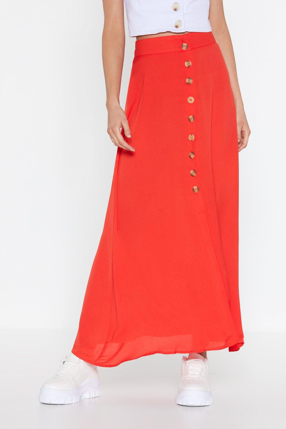 Tumbling Down Button Down Maxi Skirt