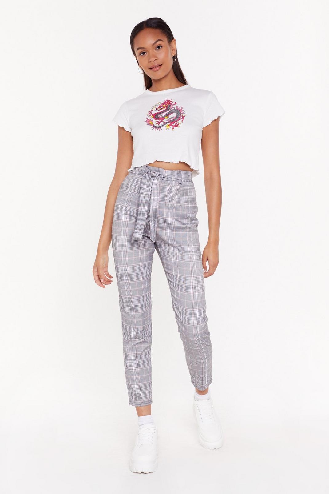 Plaid and Simple Tapered Pants image number 1