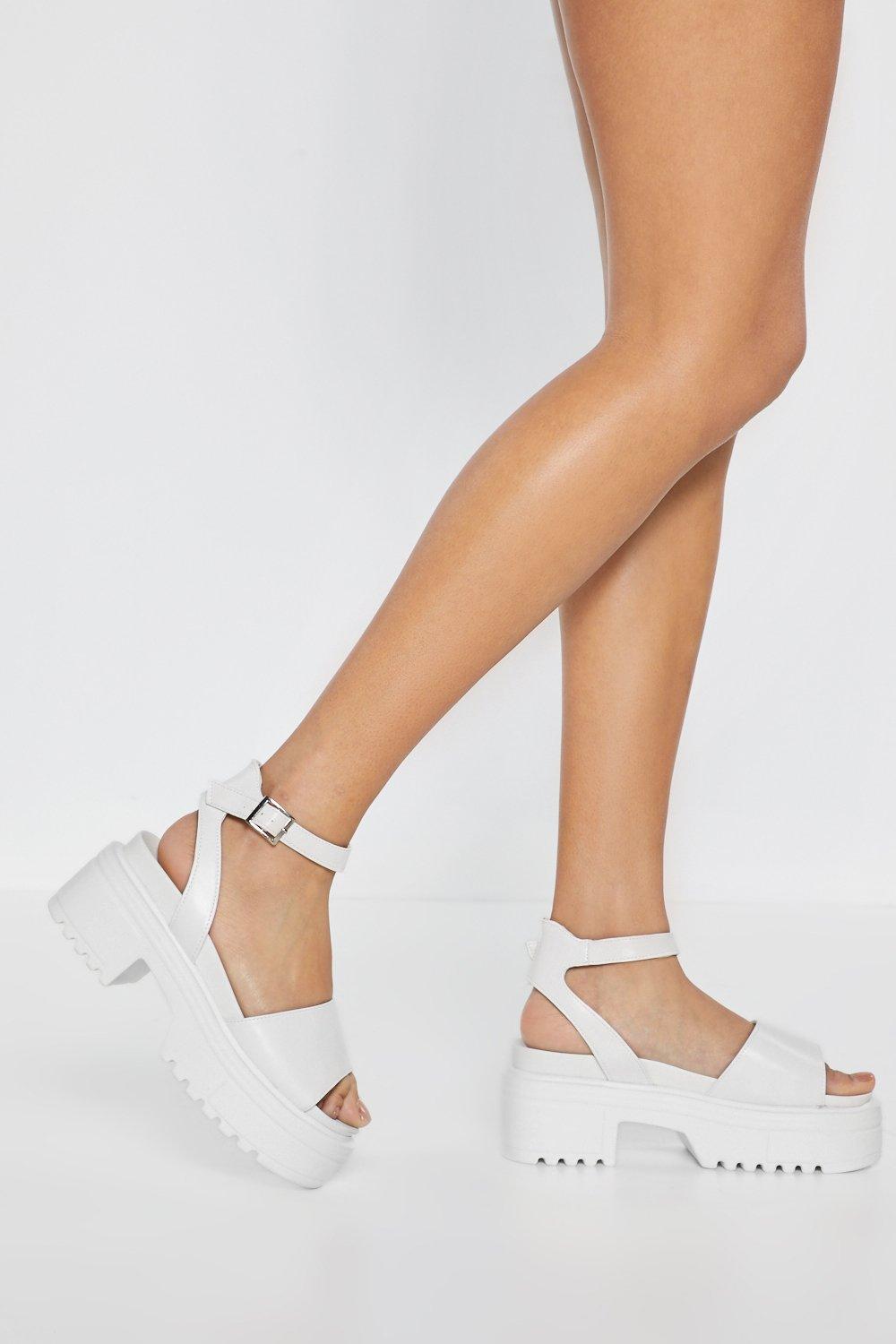 white platform sandals