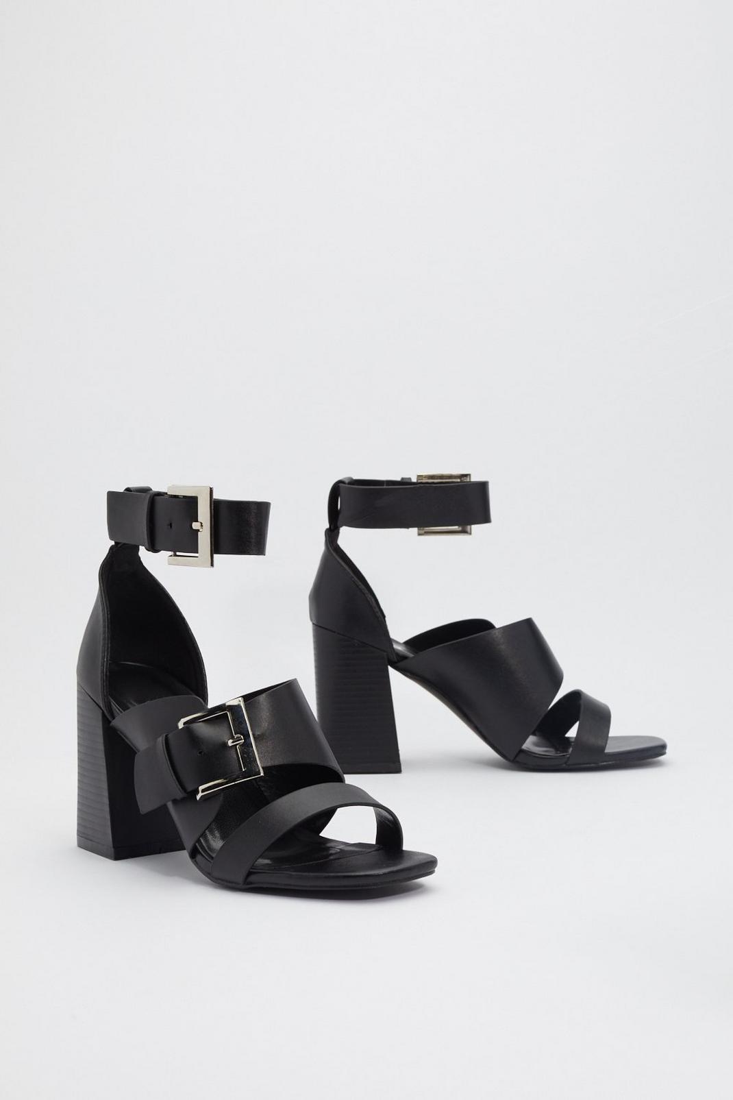 Buckle Down Faux Leather Heeled Sandals image number 1