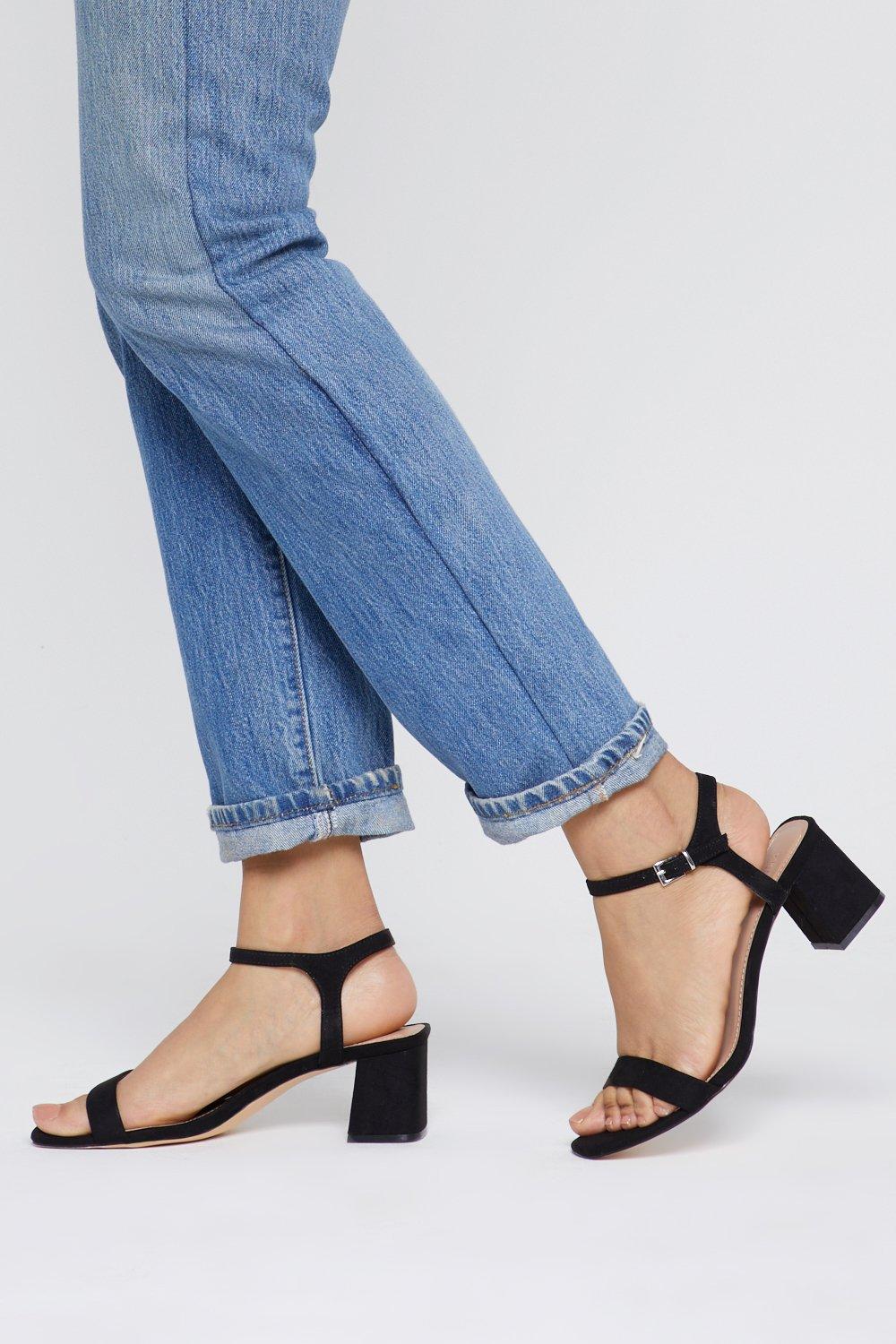 black low heel sandals