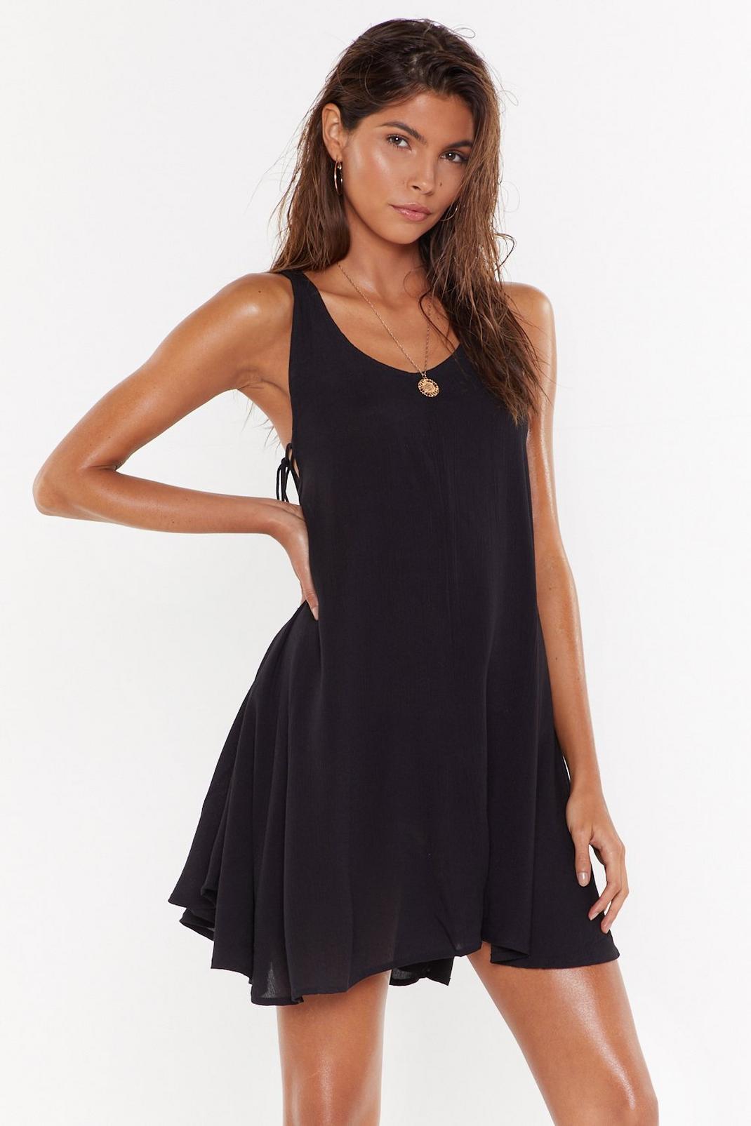Side Eye Lace-Up Cover-Up Dress image number 1
