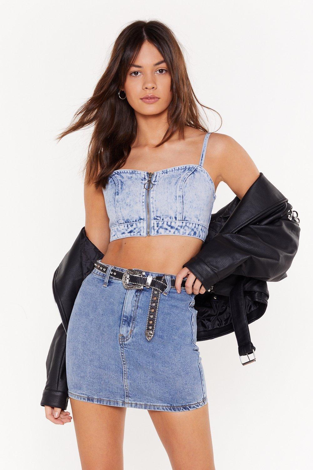 denim bra