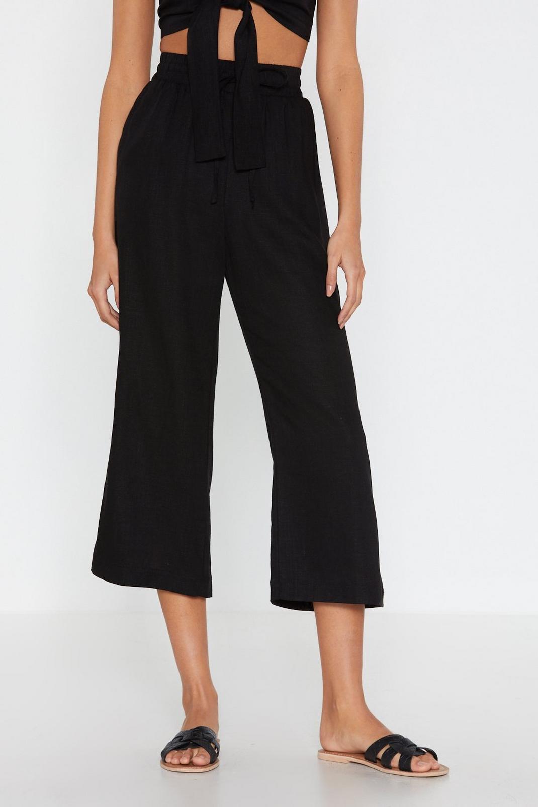 105 Cropped Linen Wide Leg Trousers image number 2