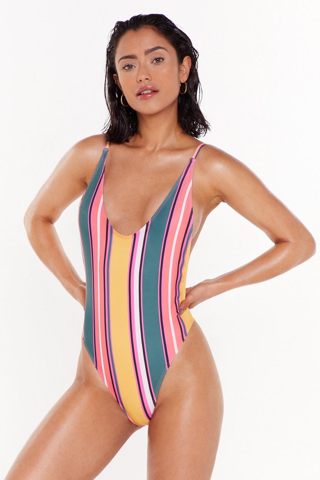 Wide Multi Stripe Alina Swimsuit image number 1