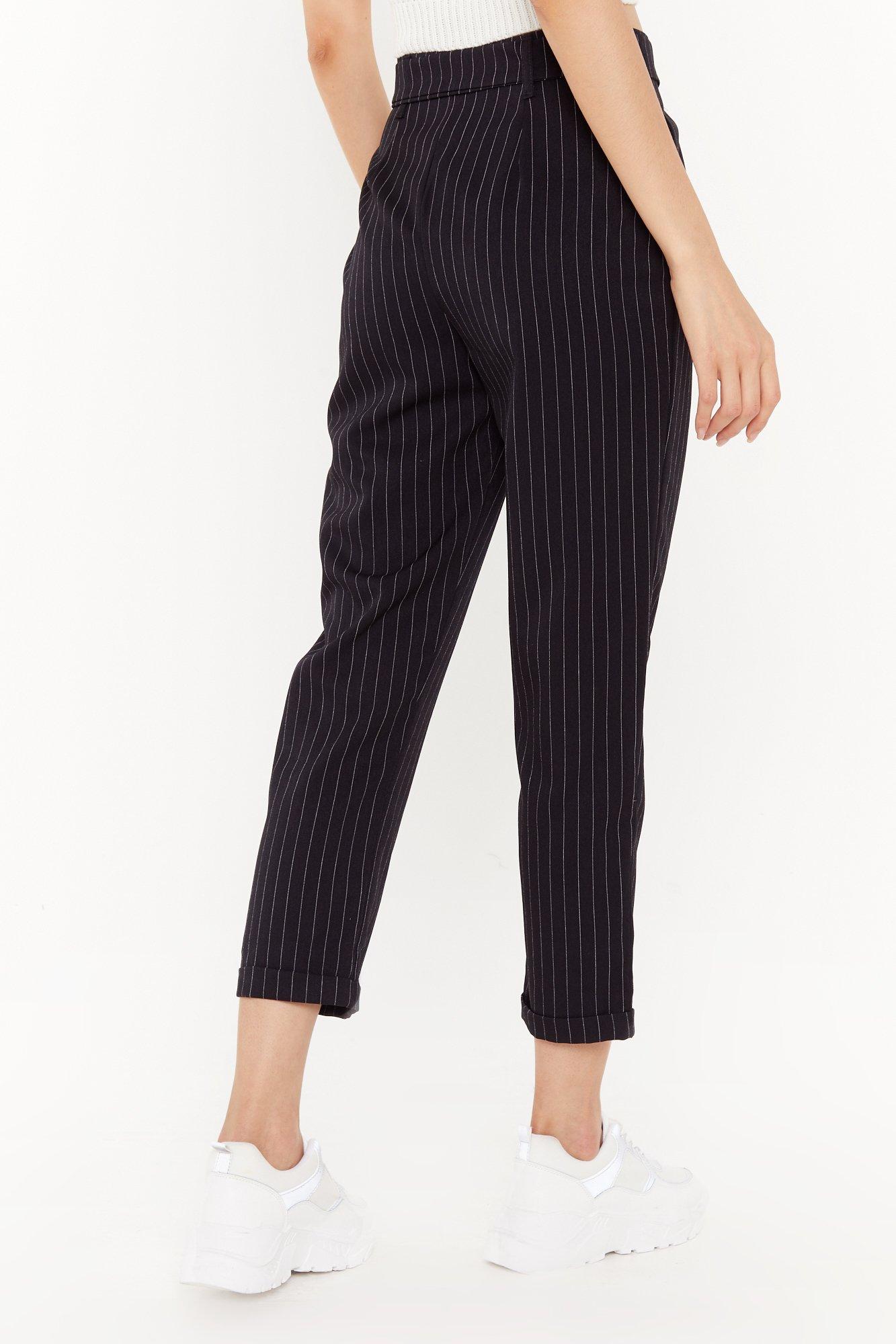 Pinstripe high sale waisted trousers