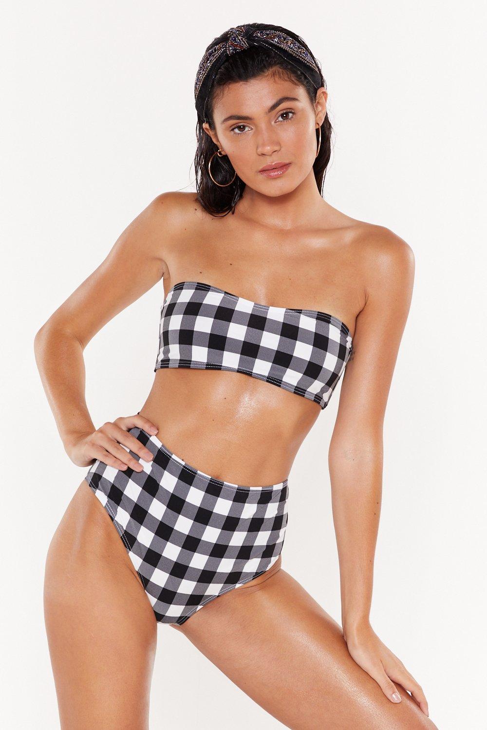 gingham bikini high waisted