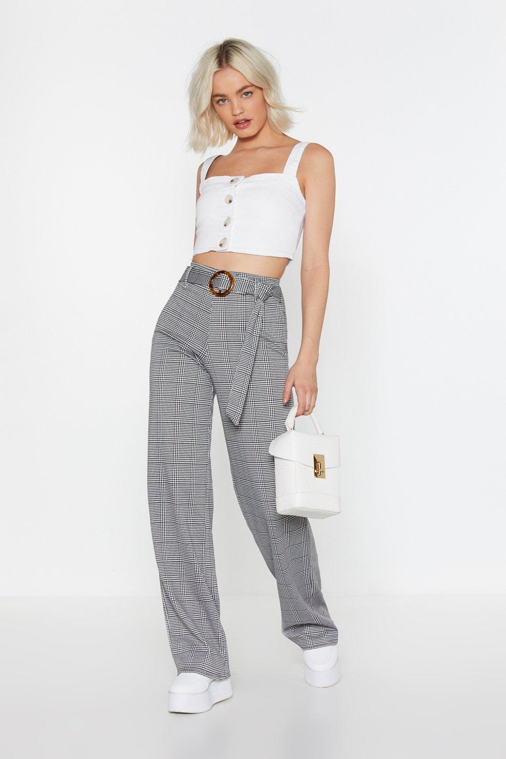 grey checkered jeans