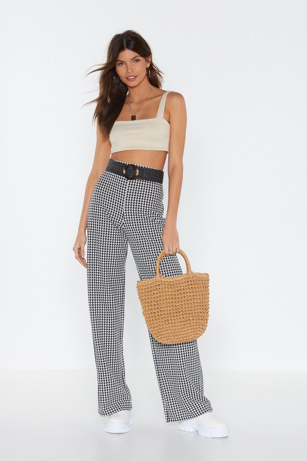 Love Bites Houndstooth Wide-Leg Trousers image number 1