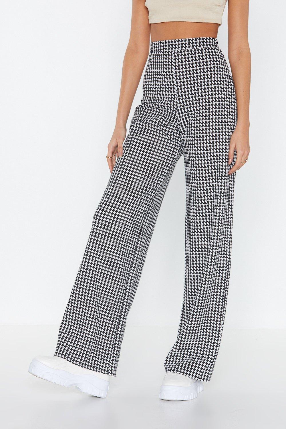 Houndstooth wide hotsell leg pants