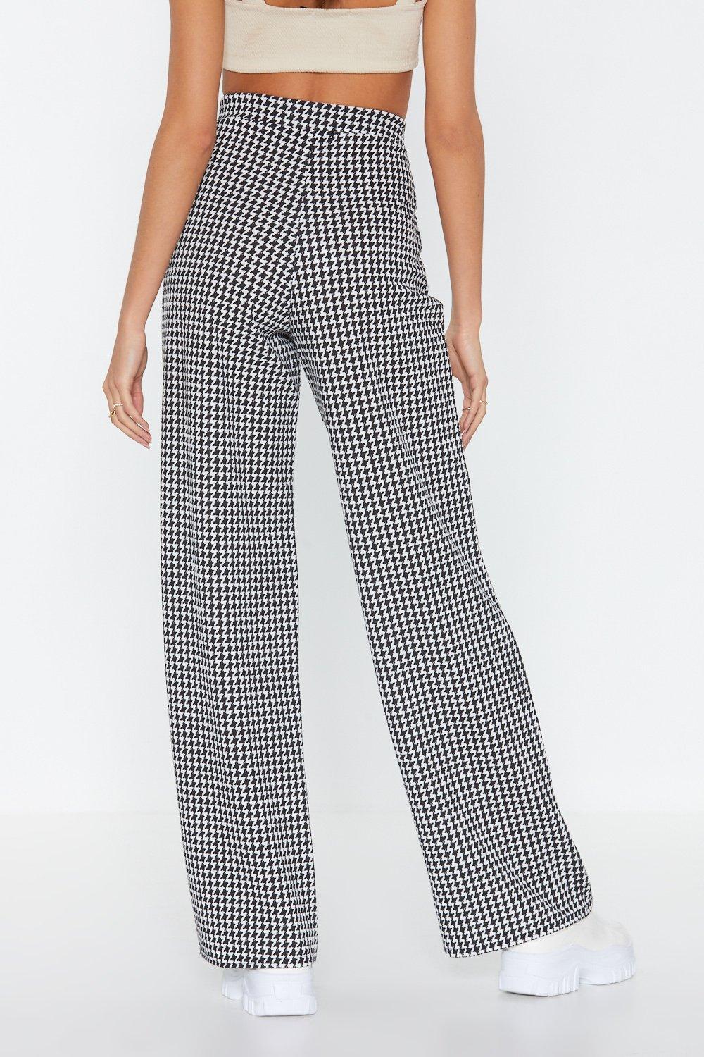 Houndstooth wide 2025 leg trousers