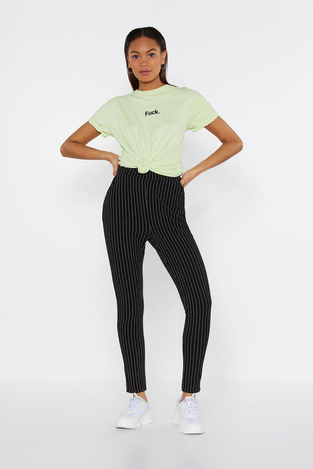 Monochrome Pinstripe Skinny Trousers