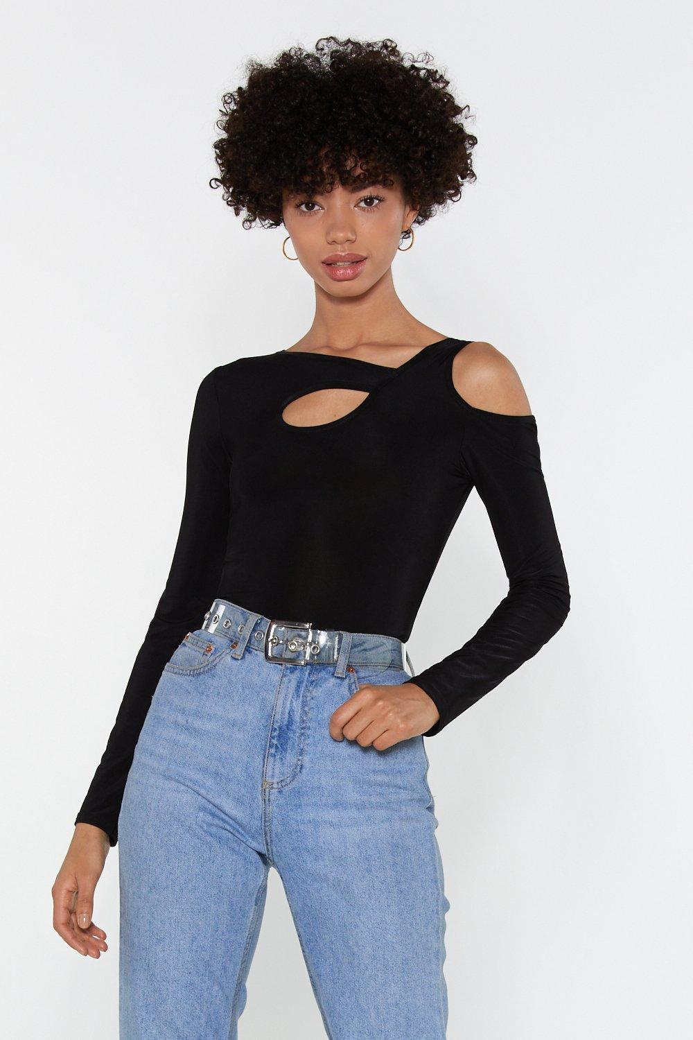 off one shoulder tops black