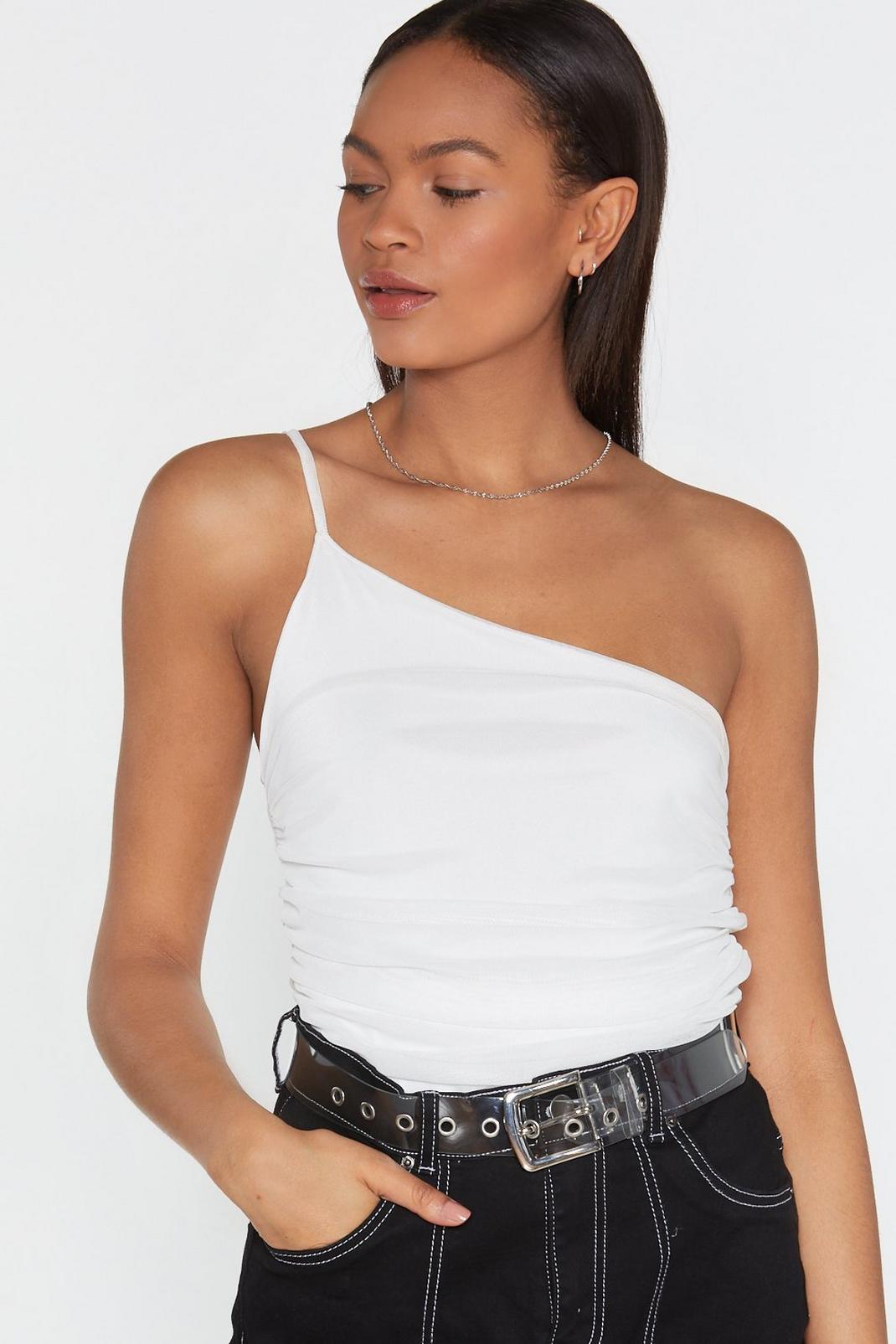 One Shoulder's All It Takes Mesh Bodysuit image number 1