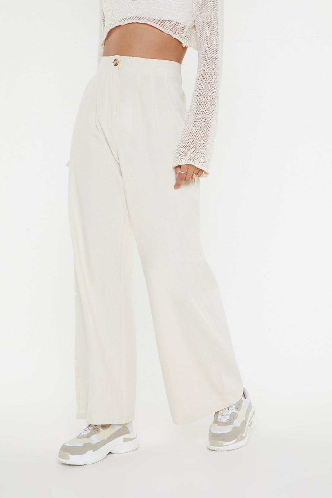 124 High Waisted Wide Leg Linen Pants image number 2