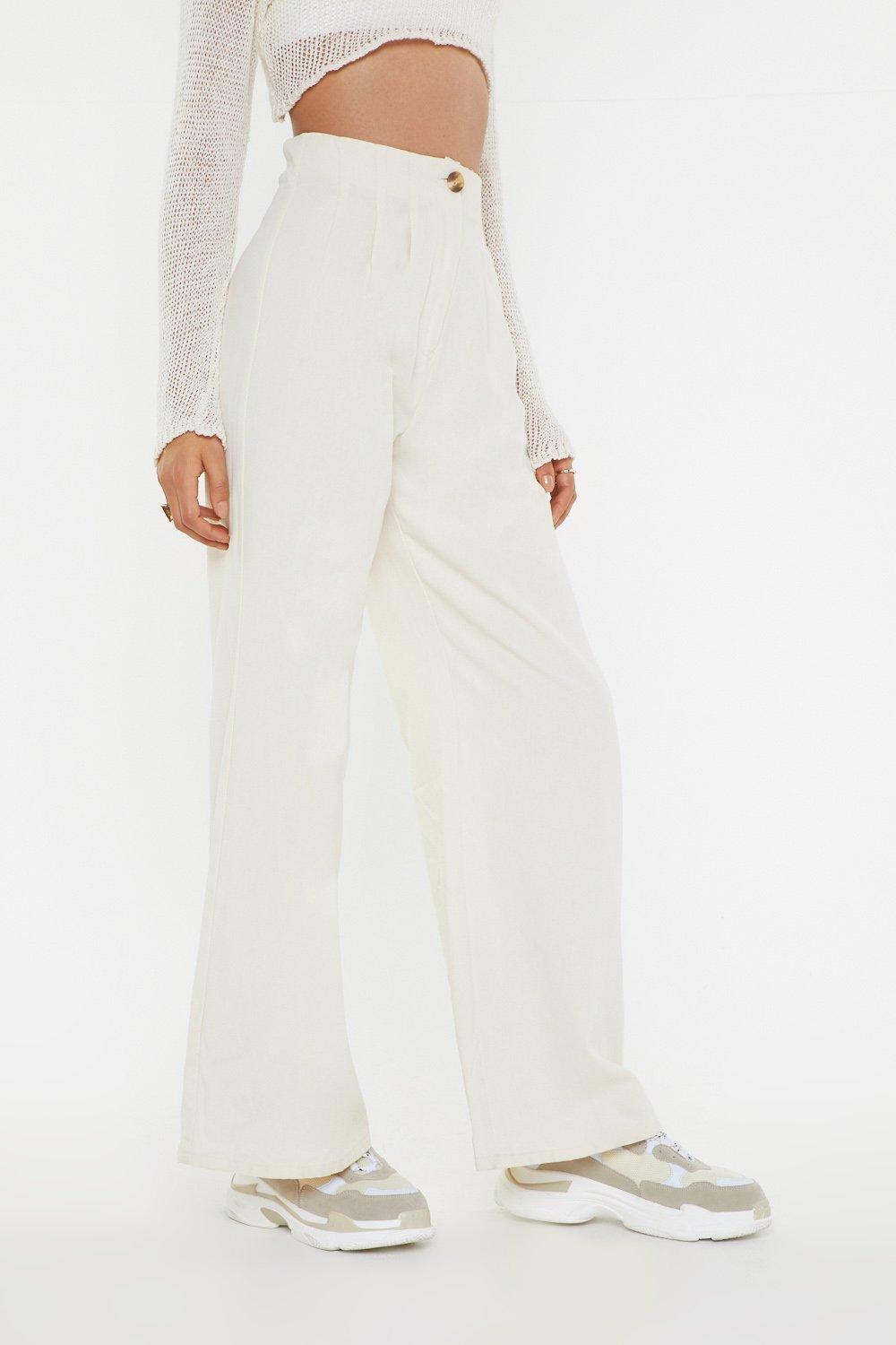 High Waisted Linen Trousers