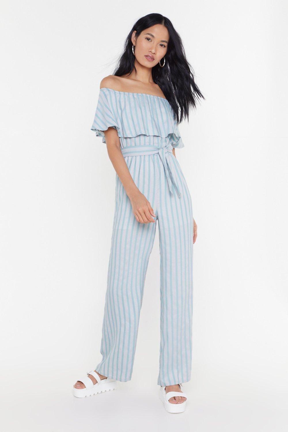 shoulder tie jumpsuit