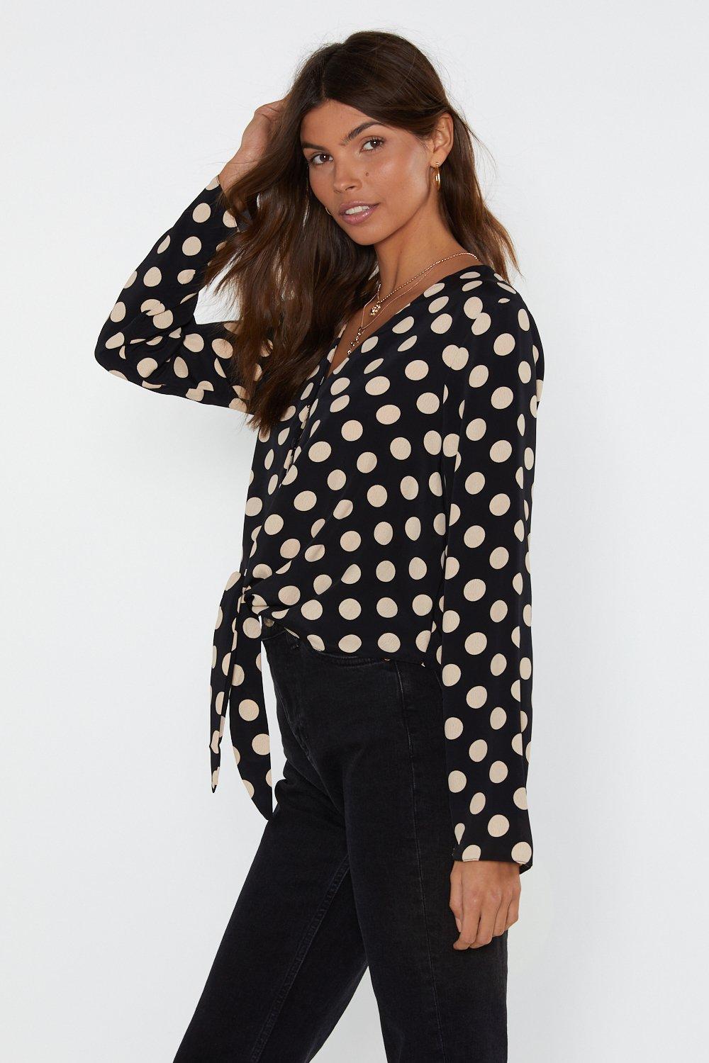 Spot It Now Polka Dot Tie Blouse Nasty Gal