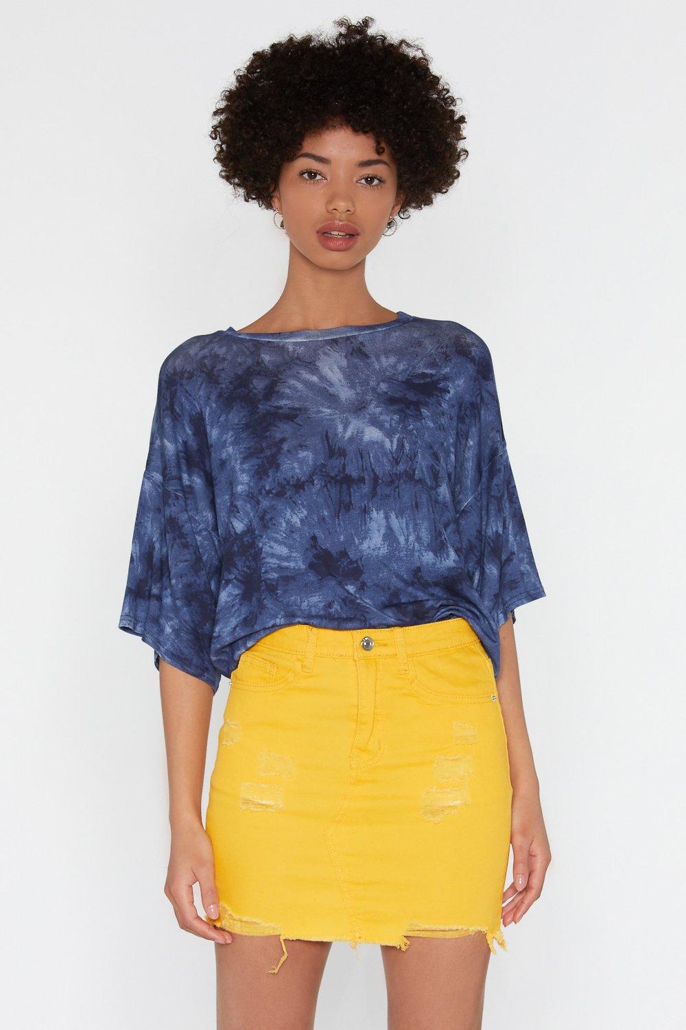 Nasty gal 2024 distressed denim skirt