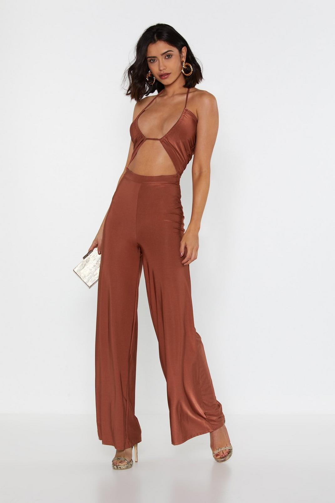 I'm Your Baby Tonight Cut-Out Slinky Jumpsuit image number 1