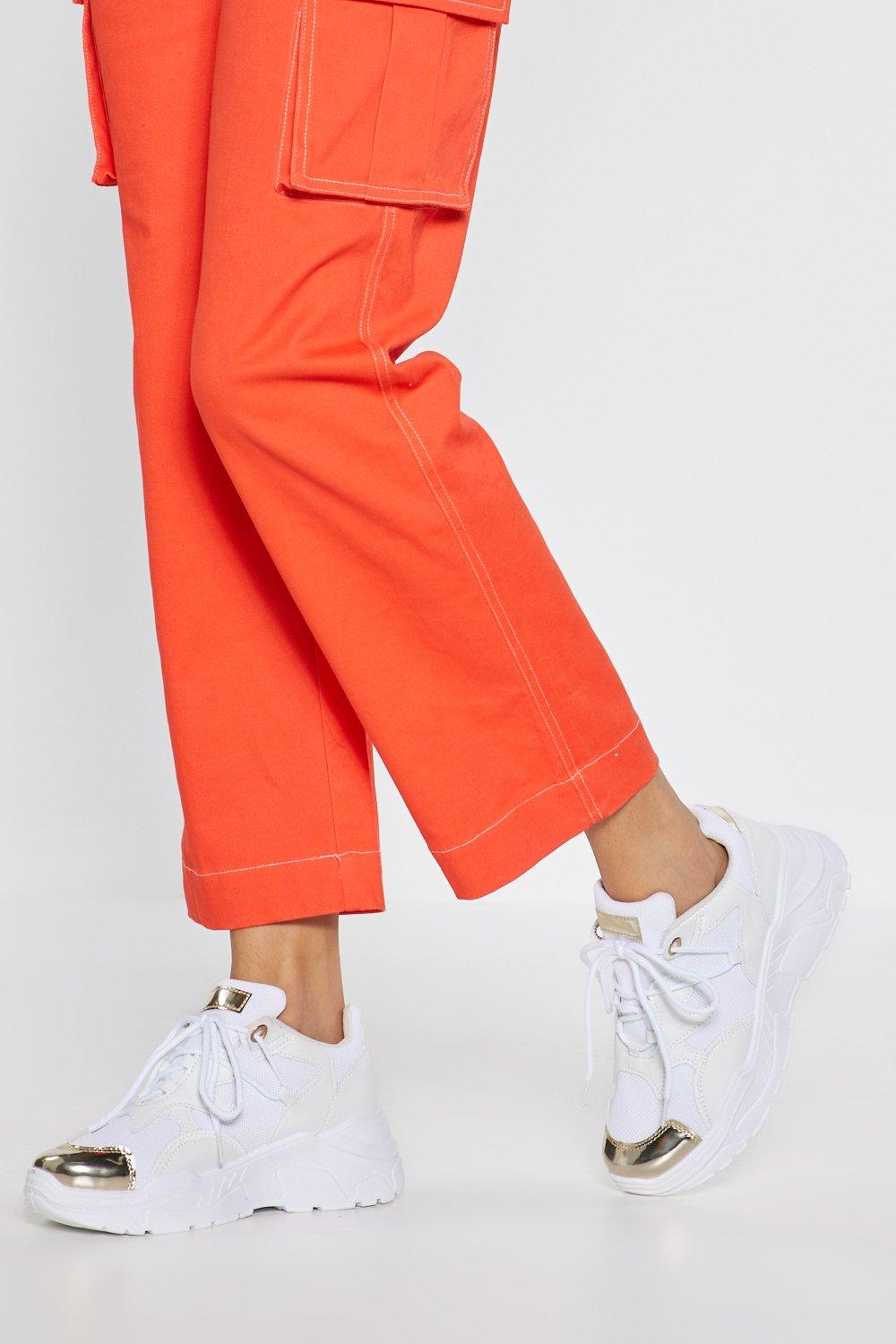 metallic chunky sneakers
