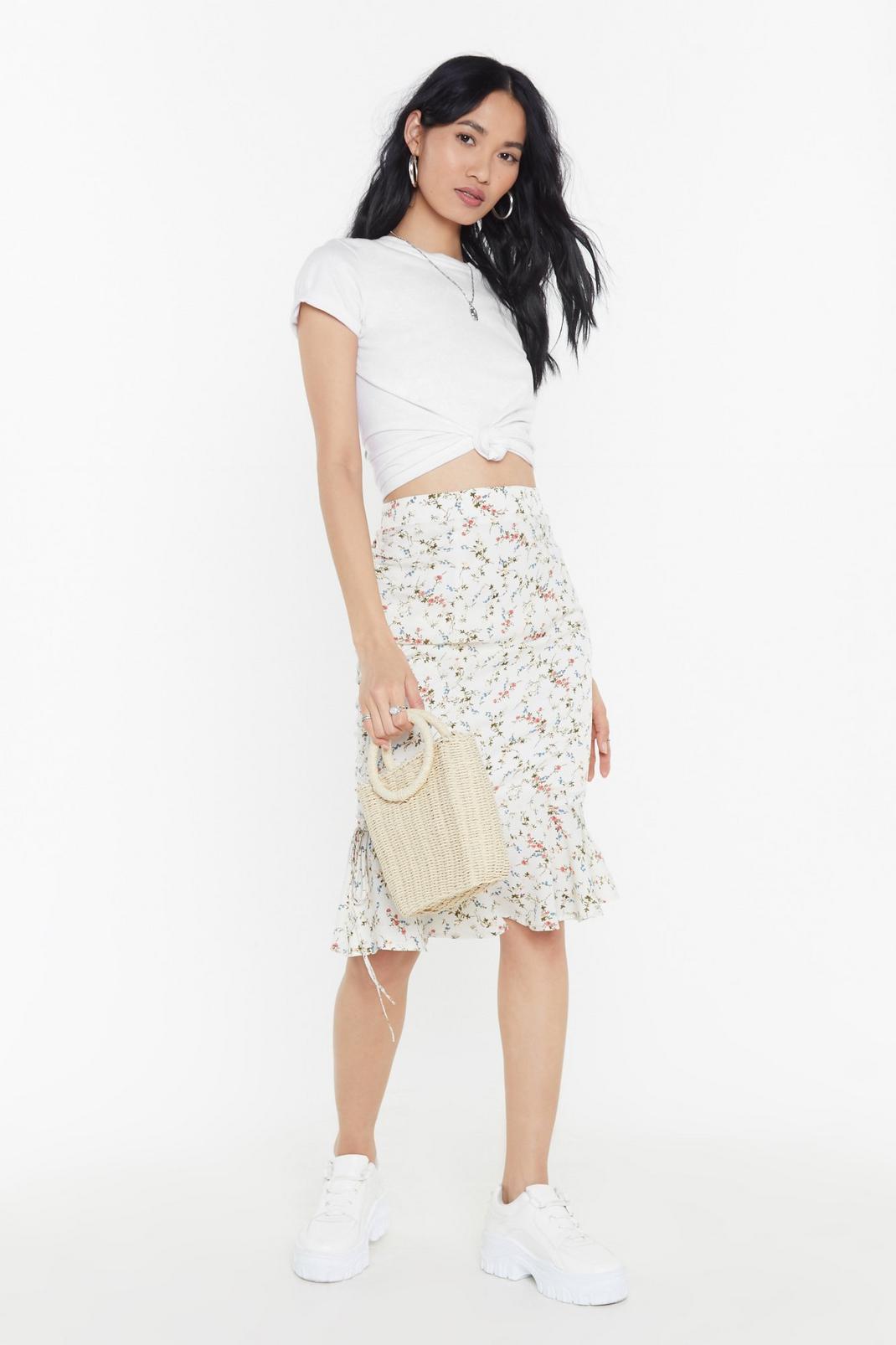 We're on Your Side Floral Midi Skirt image number 1