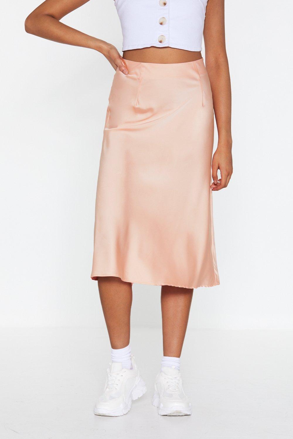 Just my type satin midi skirt hotsell