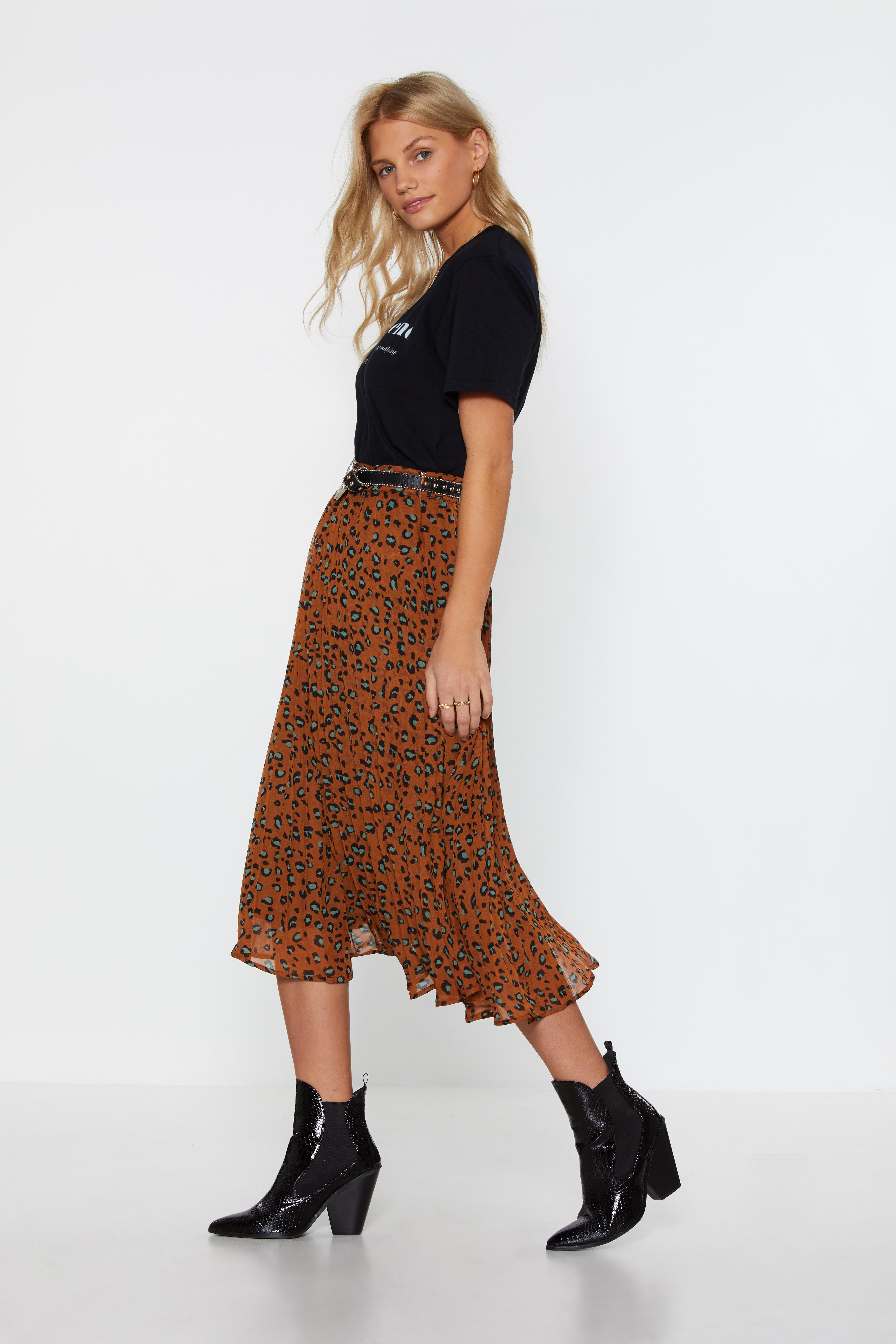 Nasty gal clearance leopard midi skirt