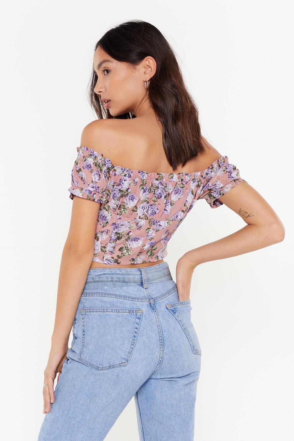 Tie front bardot online top