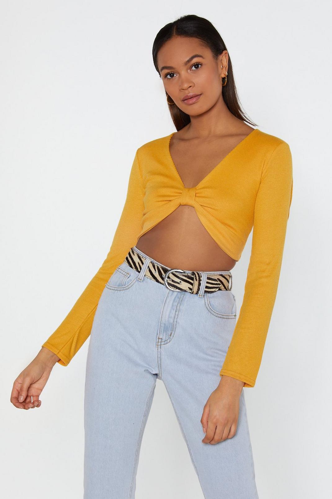 What's Knot to Love Ribbed Crop Top image number 1