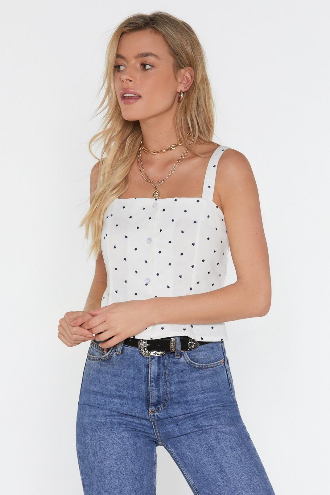 Linen Star Button Down Cami image number 1