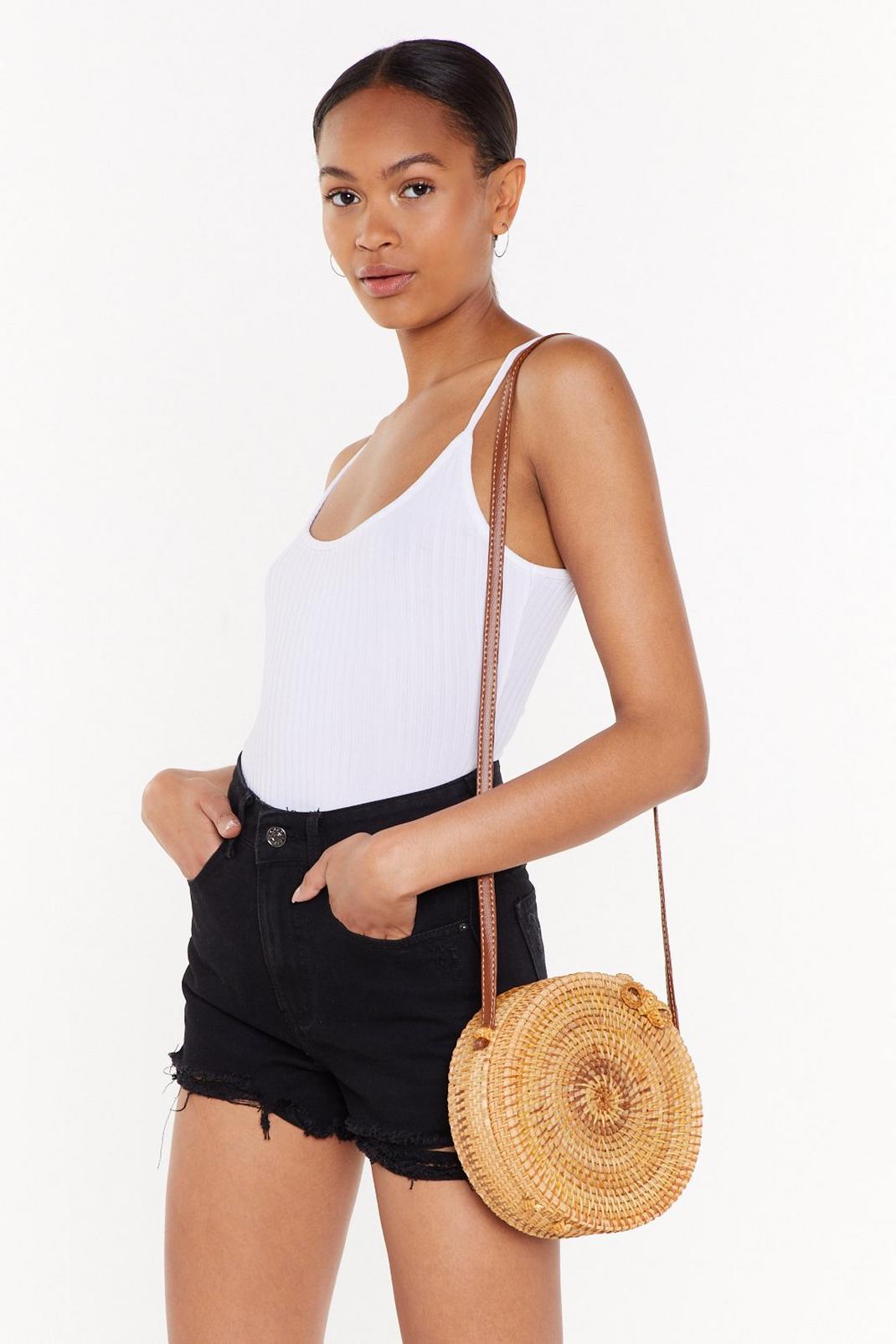 Crossbody Wicker Bag with Faux Leather Shoulder Strap | Nasty Gal