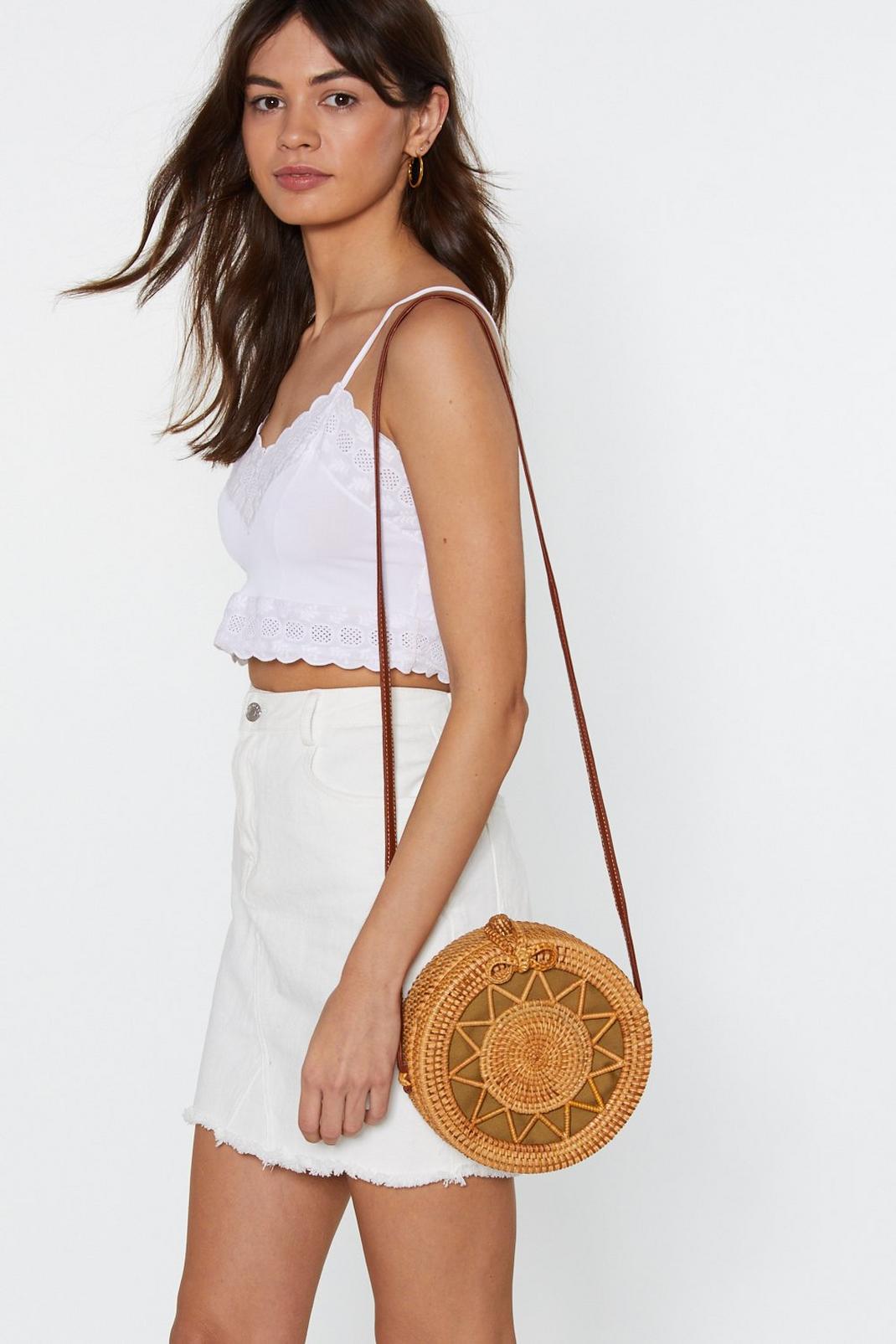 Natural WANT Make a Head Star-t Wicker Crossbody Bag image number 1