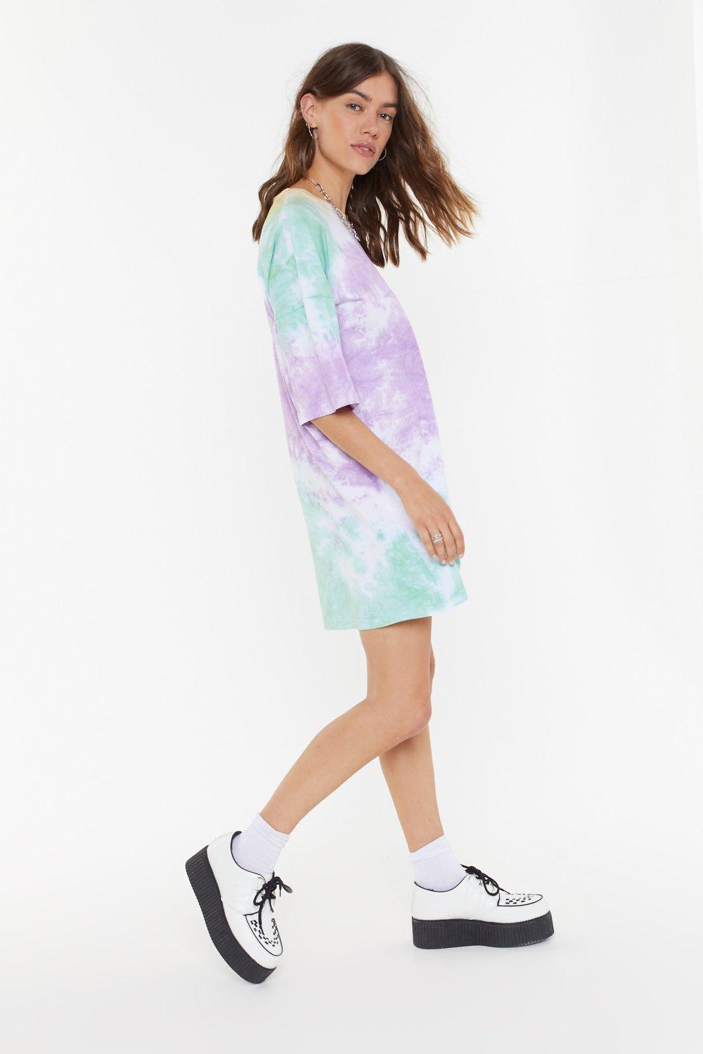 Tie Dye Oversize T Shirt Dress Nasty Gal