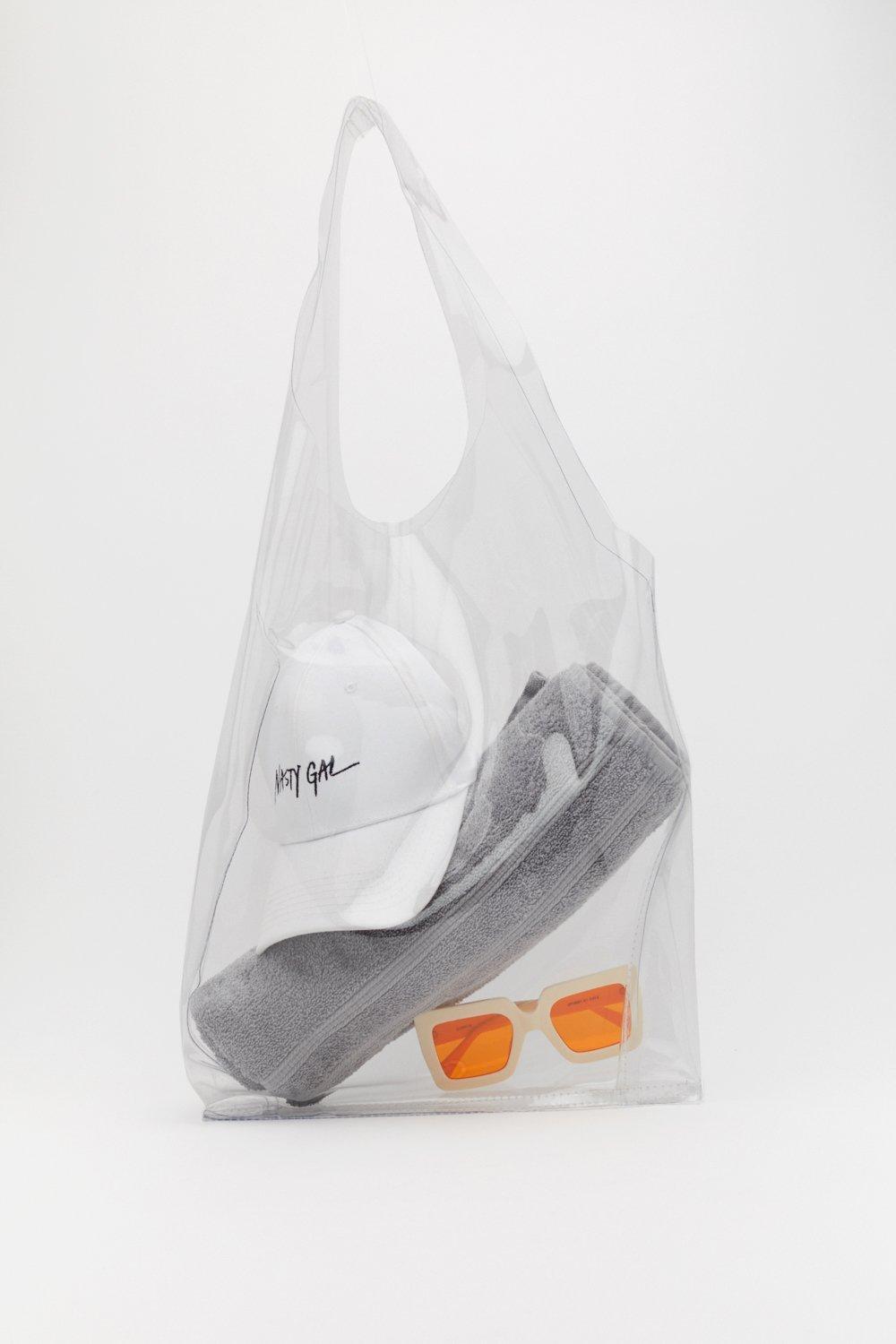 Perspex Oversized Beach Bag Nasty Gal