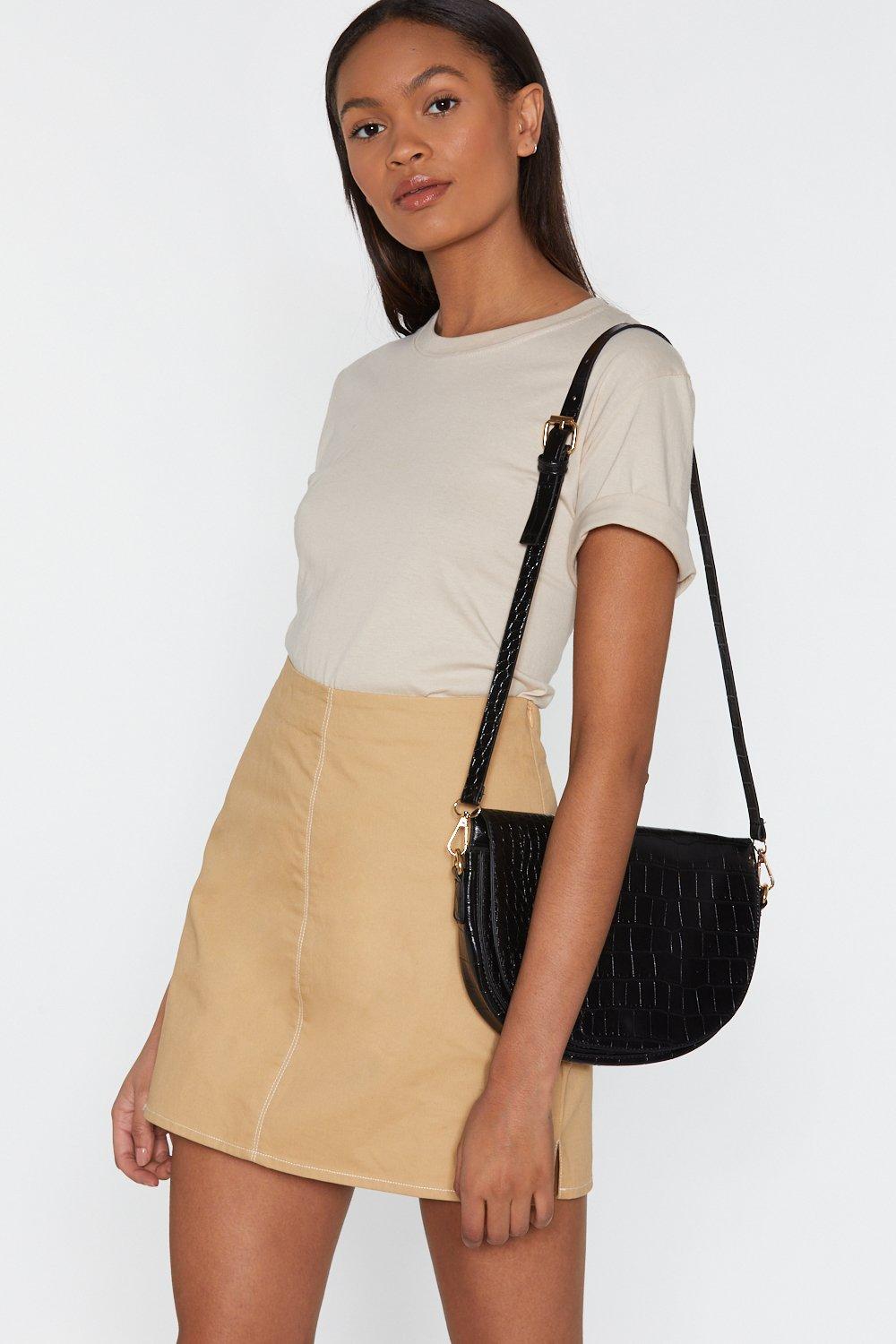 black half moon crossbody bag