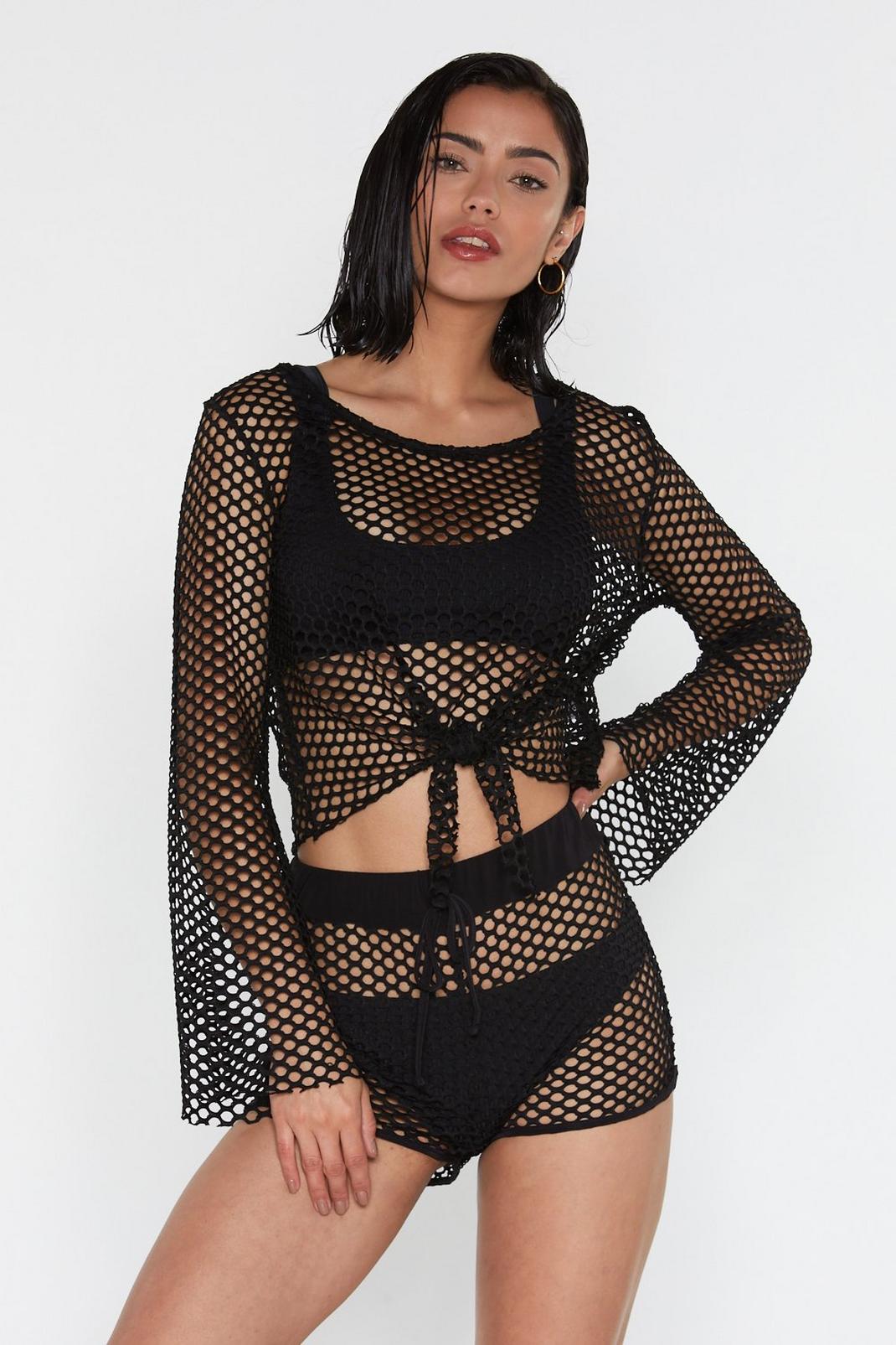 Let the Light in Fishnet Cover-Up Shorts image number 1