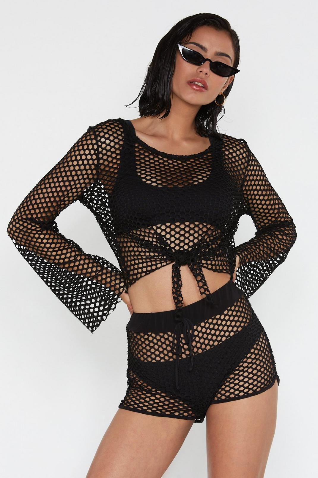 Let the Light in Fishnet Cover-Up Top image number 1