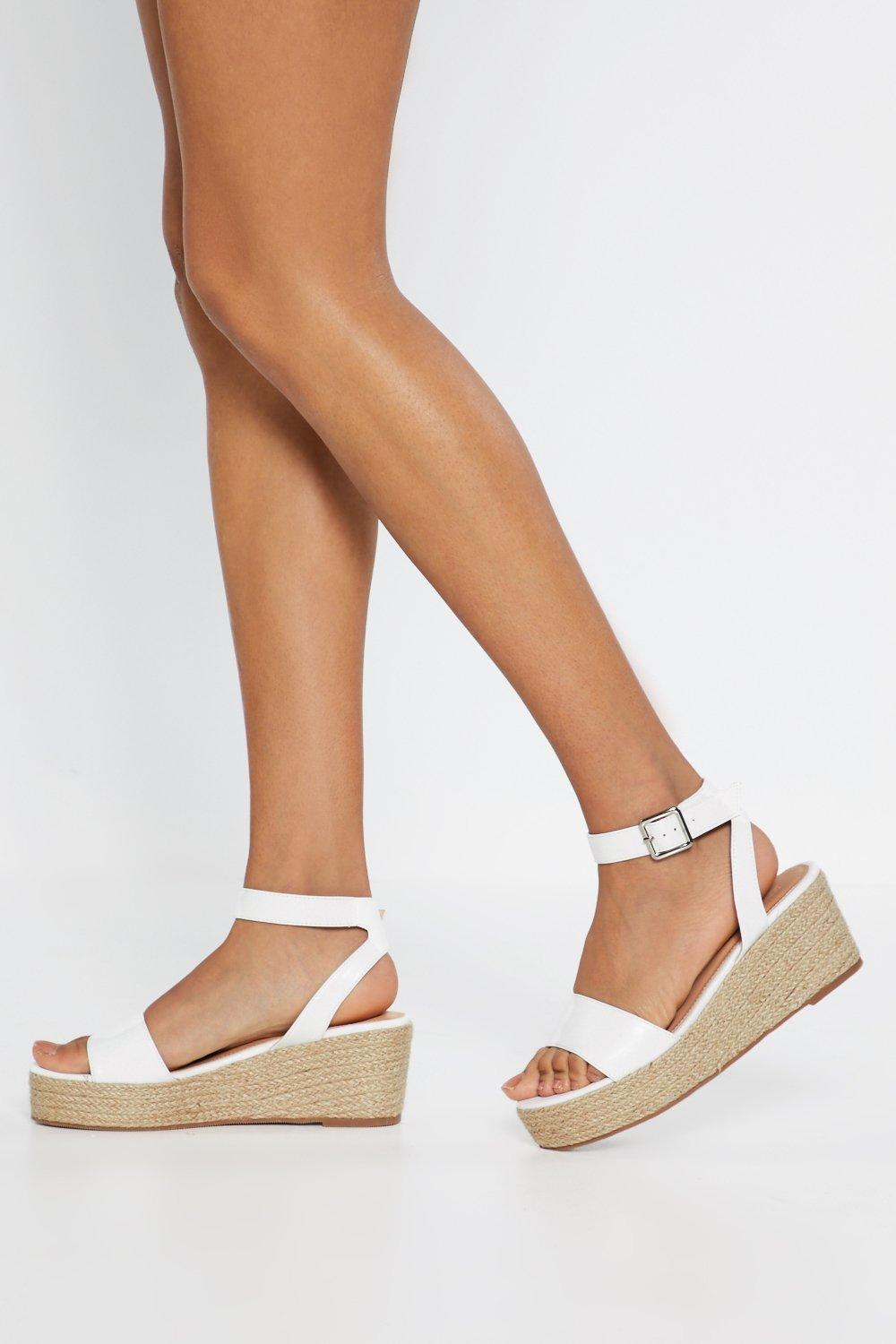 white wedge sandals