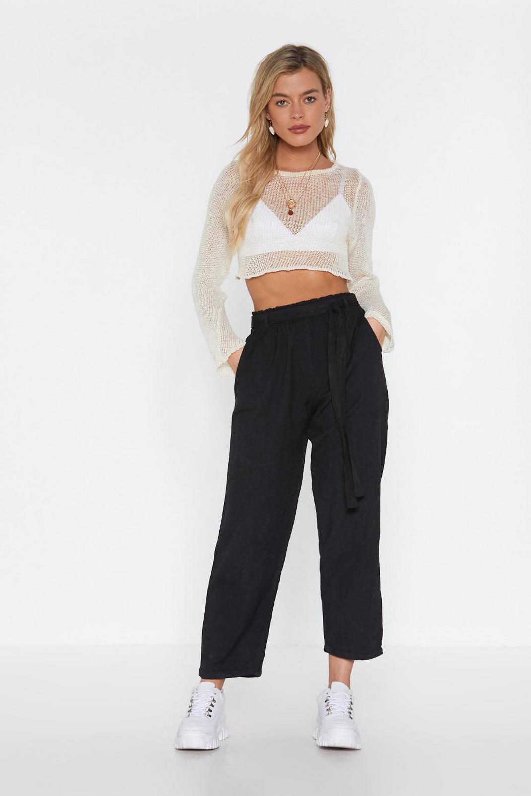 Belted Tapered Trousers image number 1