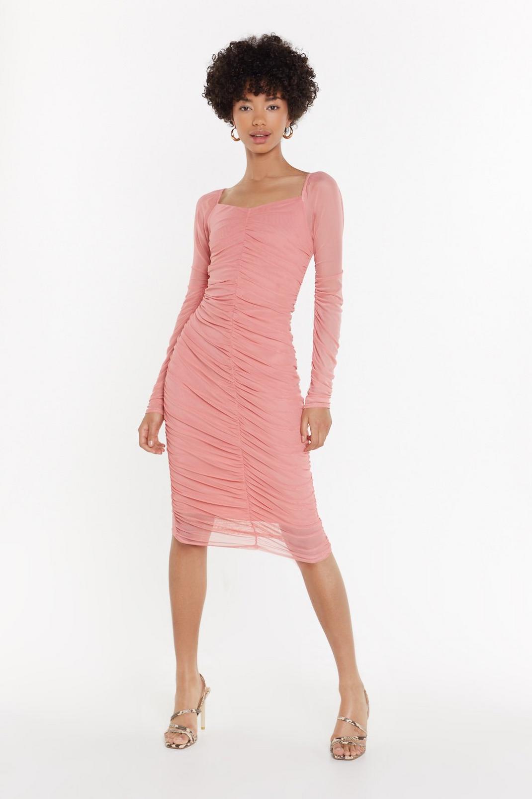 Tell It to My Heart Ruched Midi Dress image number 1