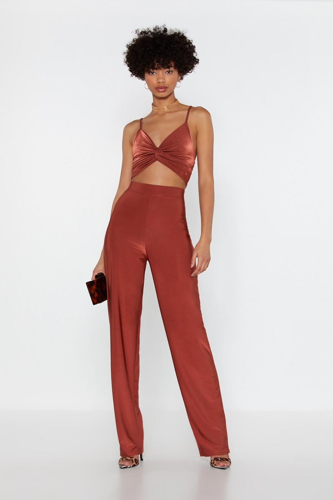 It's Knot So Bad Crop Top and Trousers Set image number 1