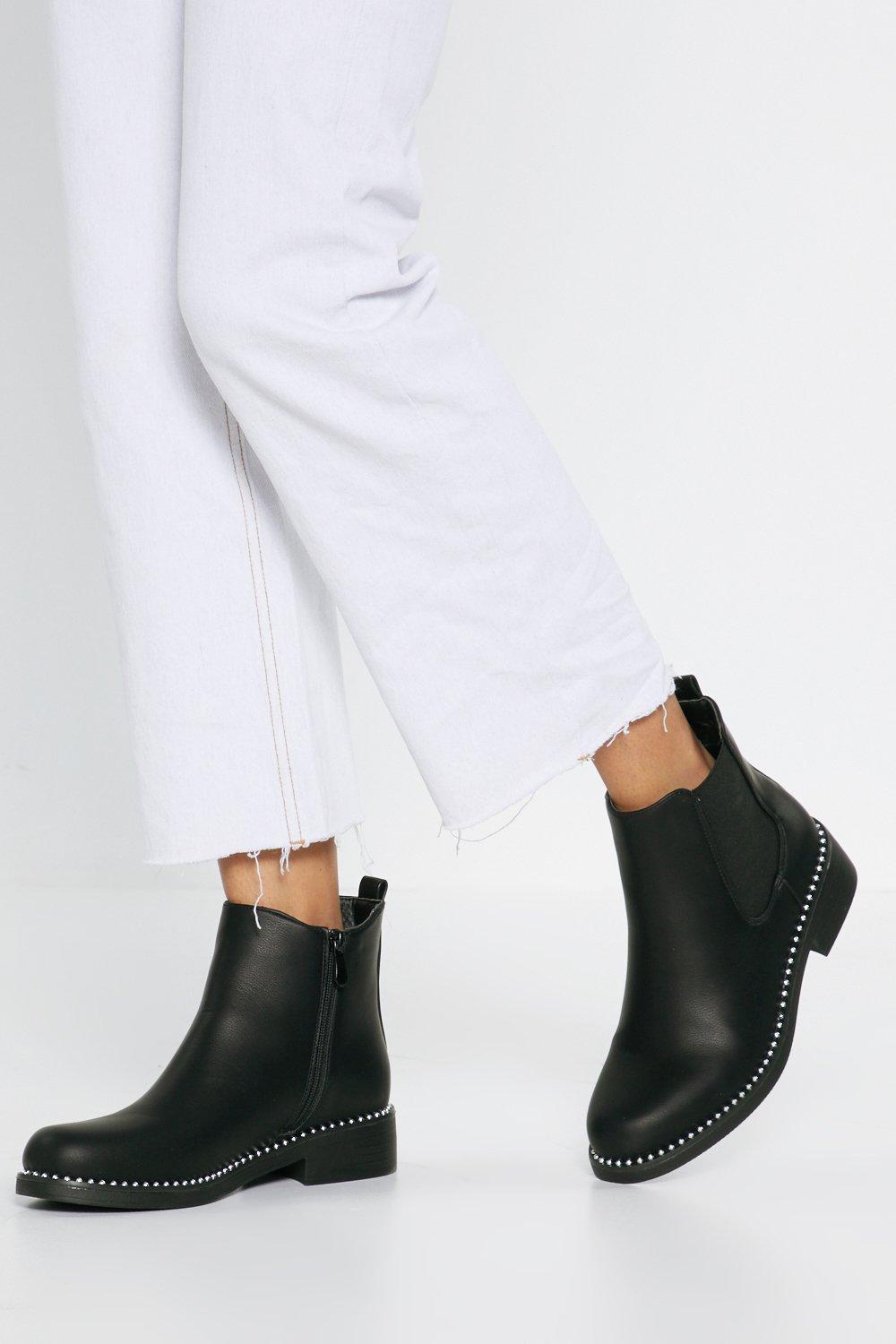 black studded chelsea boots